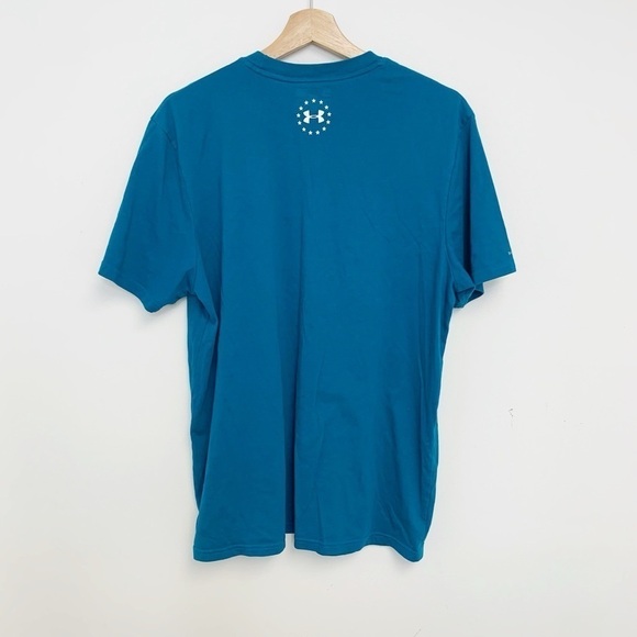 Under Armour Mens American Big Flag Logo USA T-Shirt Sz L - Picture 3 of 11